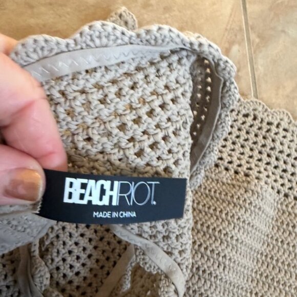 Beach Riot Andy Crochet Swim Top & Wyatt Crochet Bottom Set Beige - Picture 4 of 5
